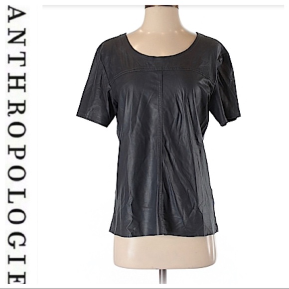 Anthropologie Tops - 💕SALE💕 Anthropologie Trouve Leather Scoop Top